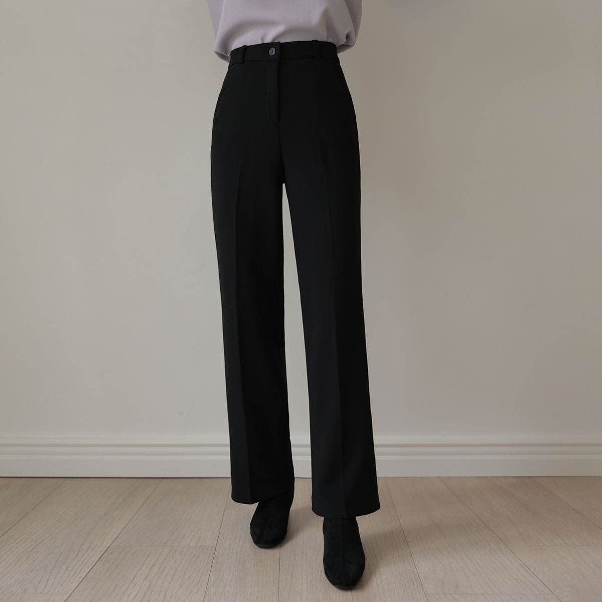 Insulating soft fleece lining slacks (band waist)