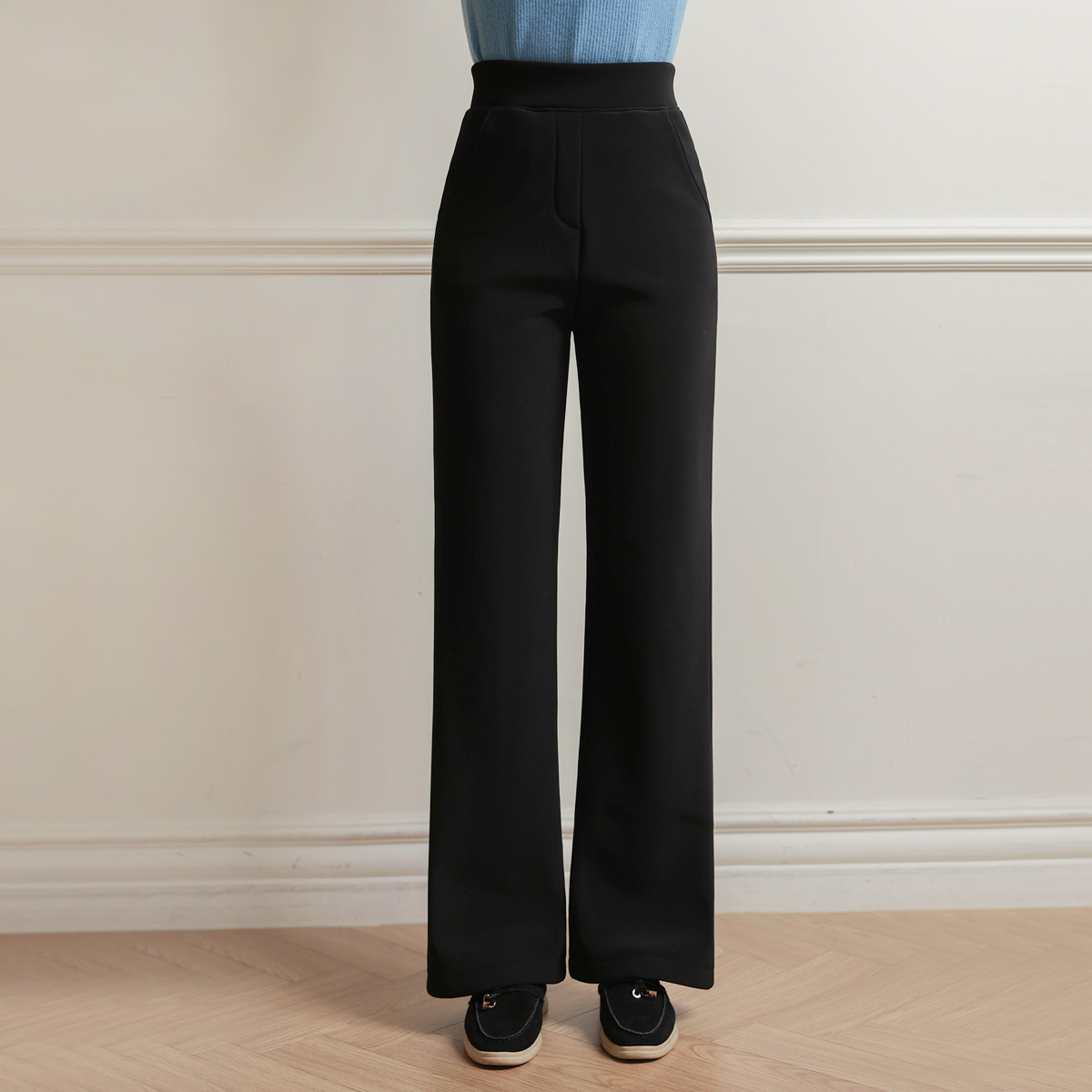 <b>[Made]</b> Holic Mom Comfortable Banding Wide Slacks (Mink Lining)