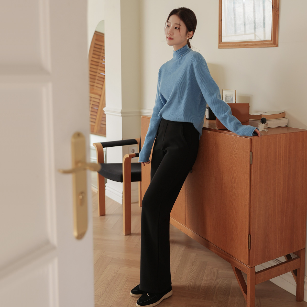 <b>[Limited Quantity SALE]</b> <b>[Made]</b> Holic Mom Comfortable Banding Mink Wide Slacks