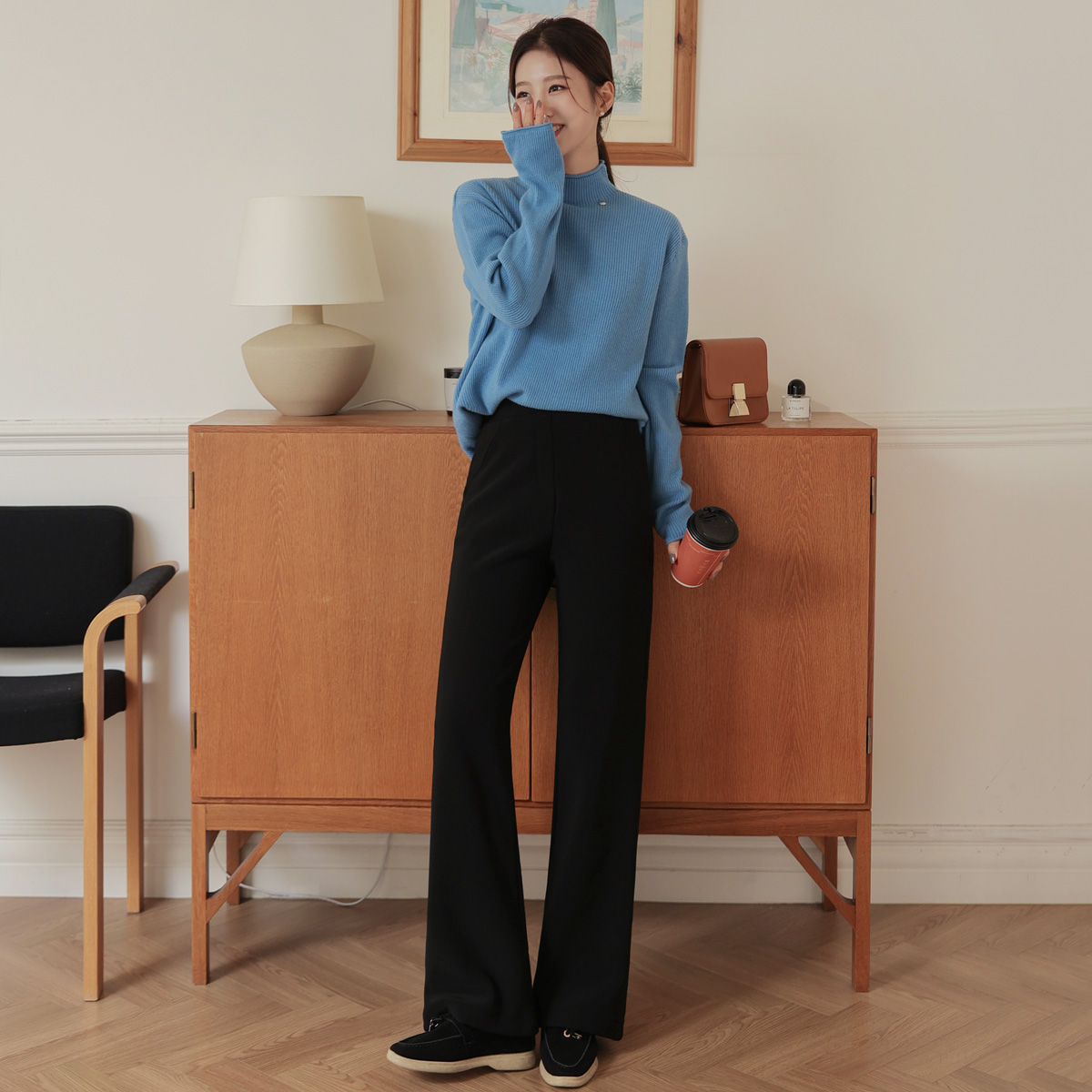 <b>[Limited Quantity SALE]</b> <b>[Made]</b> Holic Mom Comfortable Banding Mink Wide Slacks