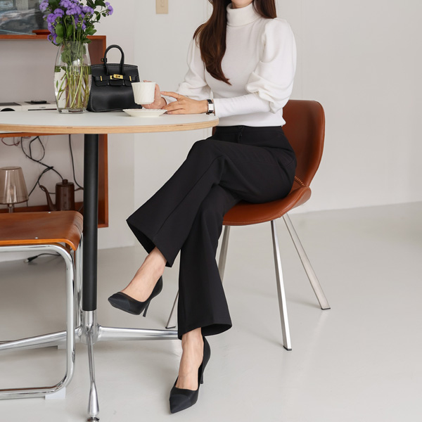 <font color="bb4b57"><b>Limited quantity SALE</b></font><br> Er semi-bootcut slacks (ver. fleece woven fabric)