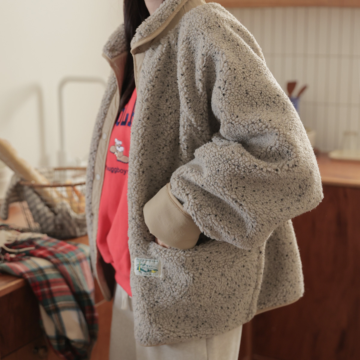 <font color="bb4b57"><b>Limited quantity SALE</b></font><br> Bokasi Pogle Wool Reversible Jumper