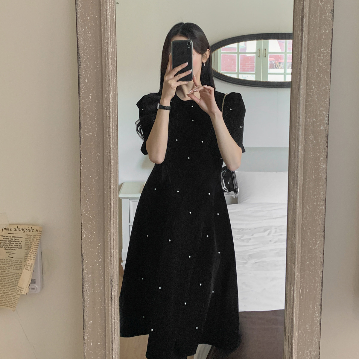 <font color="bb4b57"><b>Limited quantity SALE</b></font><br> Pearl Velvet Flare Short one piece