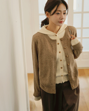 Color-block Hooded Layered Knit