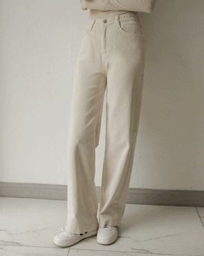 Tight straight corduroy wide pants
