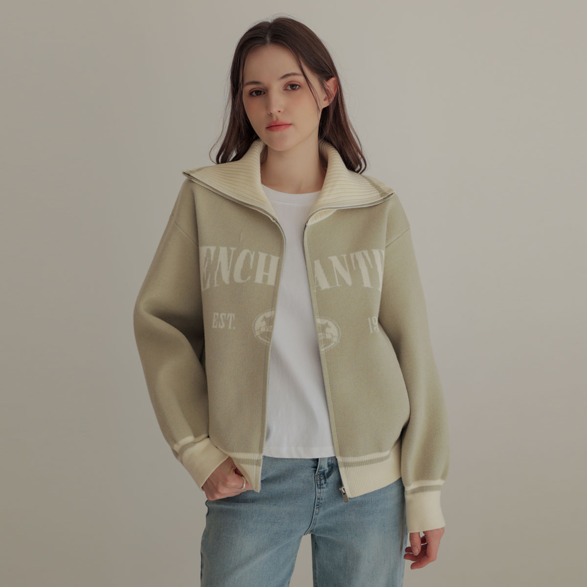 <b>[Limited Quantity SALE]</b> [Emblem] 1979Kara Zip Knit