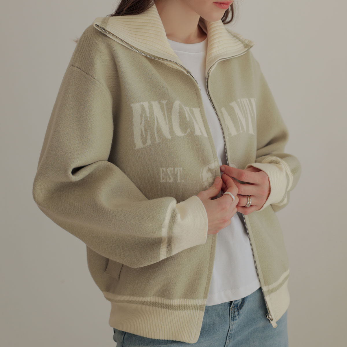 <b>[Limited Quantity SALE]</b> [Emblem] 1979Kara Zip Knit