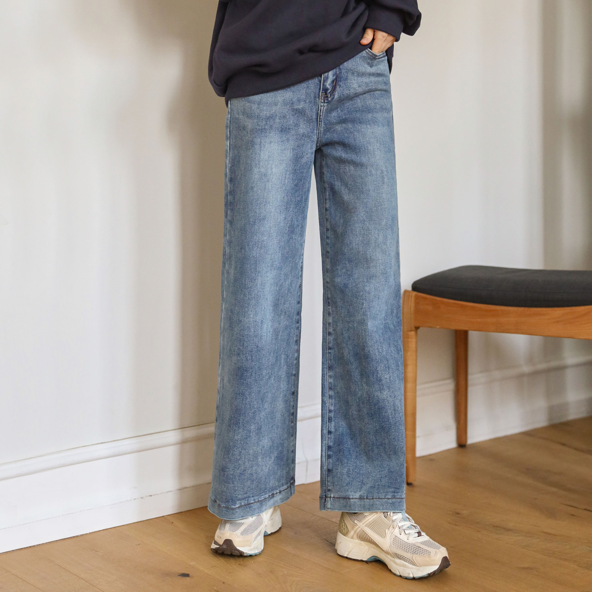 <b>[Limited Quantity SALE]</b> Jelly Tension Wide Flare Denim (Secret Banding/S-3XL)