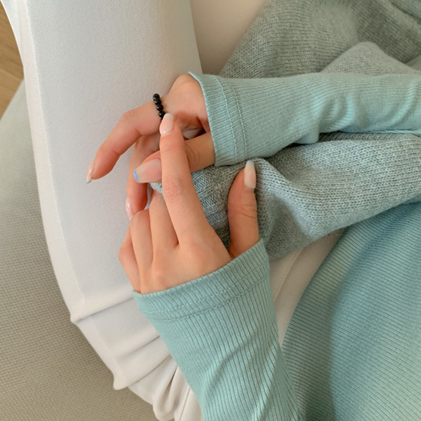 <b>[Special Offer 1+1]</b> Tension Soft Ribbed Long Sleeve T-shirt