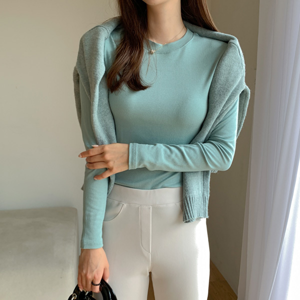 <b>[Special Offer 1+1]</b> Tension Soft Ribbed Long Sleeve T-shirt