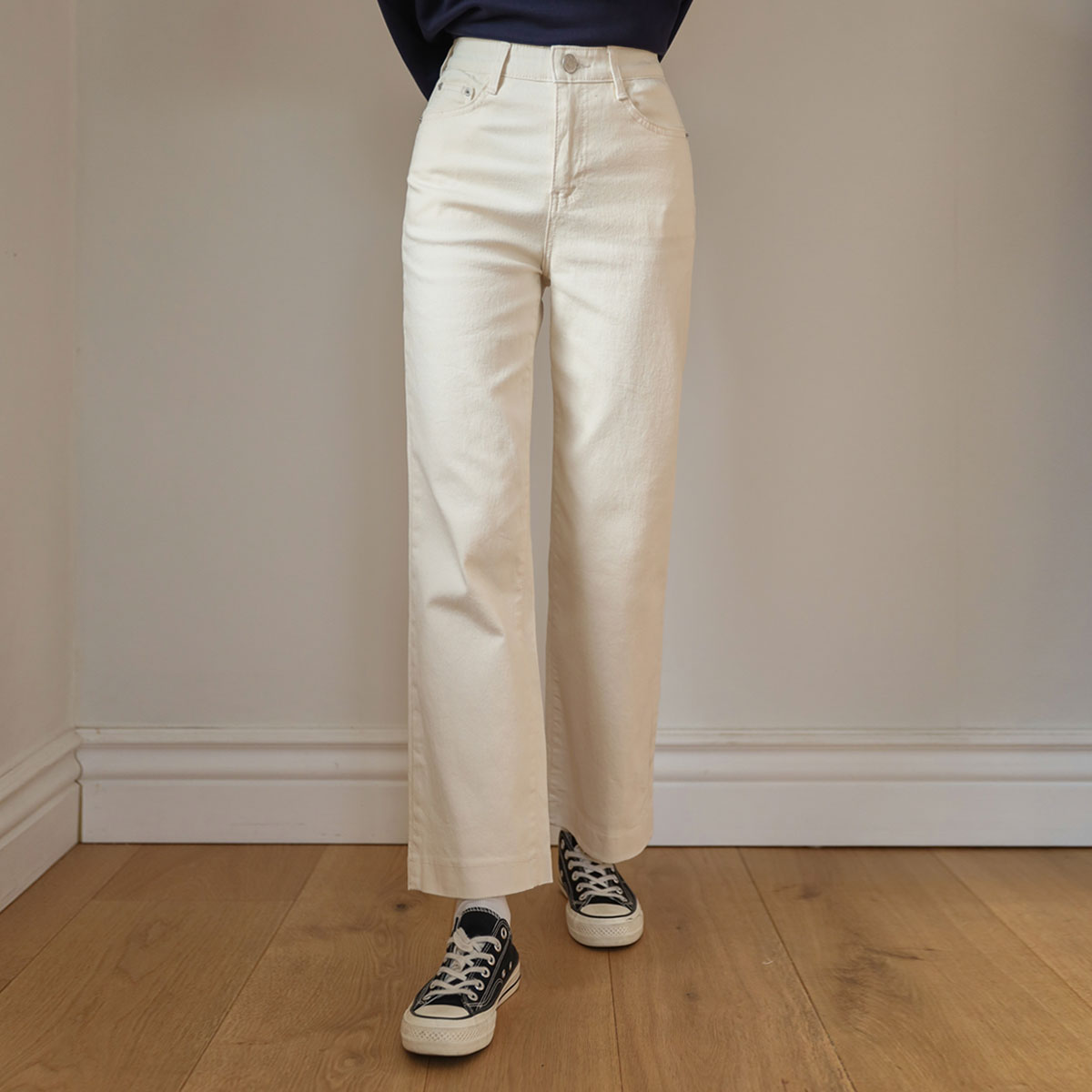 <b>[Limited Quantity SALE]</b> Organic Cotton Hidden Banding Wide Pants (S-XL)