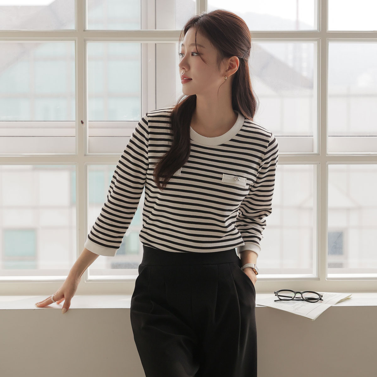 Cellit Button Single-breasted 7-part Knit