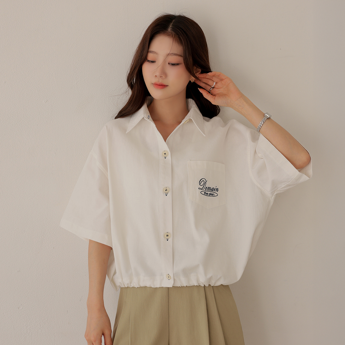Stopper adjustable embroidery shirt