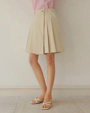 Pleated wrap skirt pants