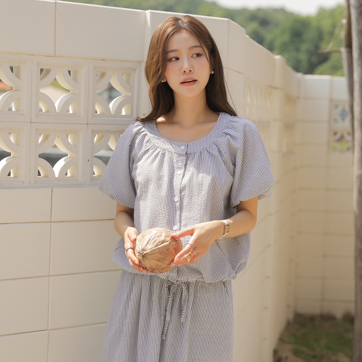 Seersucker Julgara top and bottom set