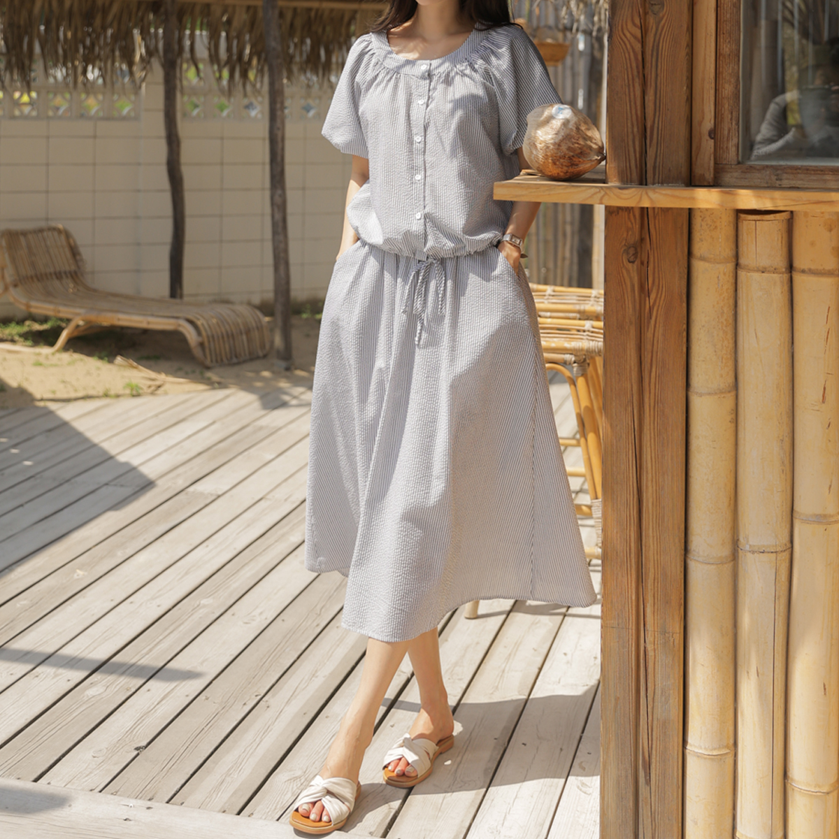 Seersucker Julgara top and bottom set