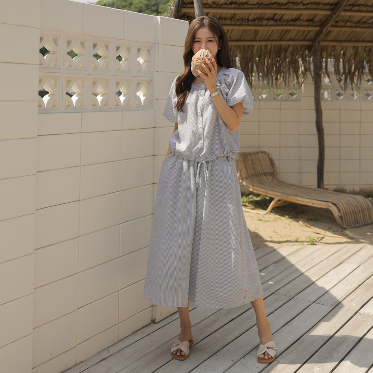 Seersucker Julgara top and bottom set