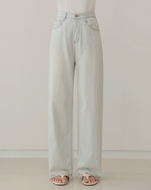 Summer Stitch Line Wide Denim Pants