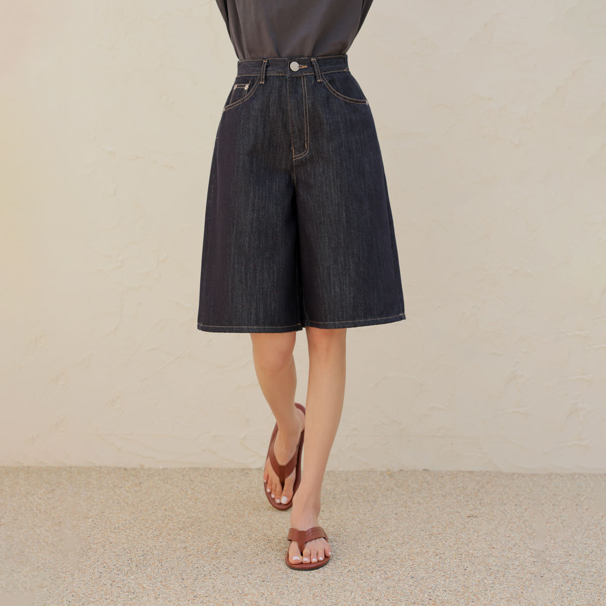 Tell Me Non-Fade Raw Bermuda Pants