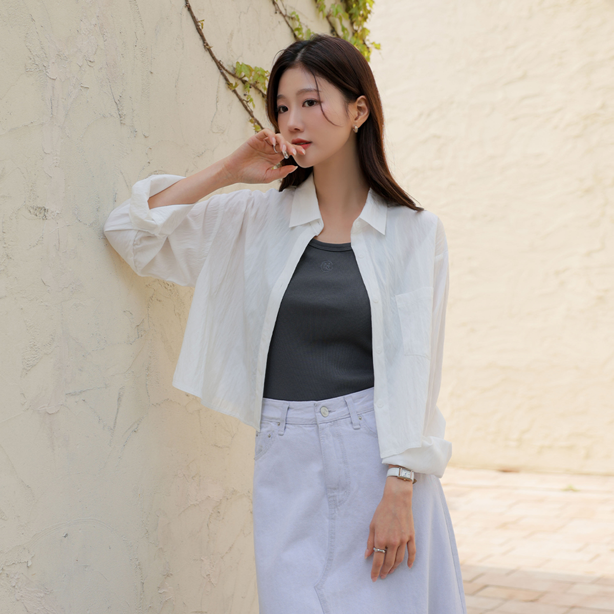 Relaxed Summer Pocket Crop Shirt