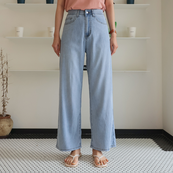 3TYPE Cooliocell Comfortable Straight Denim Pants (S-2XL) (Band Waist)