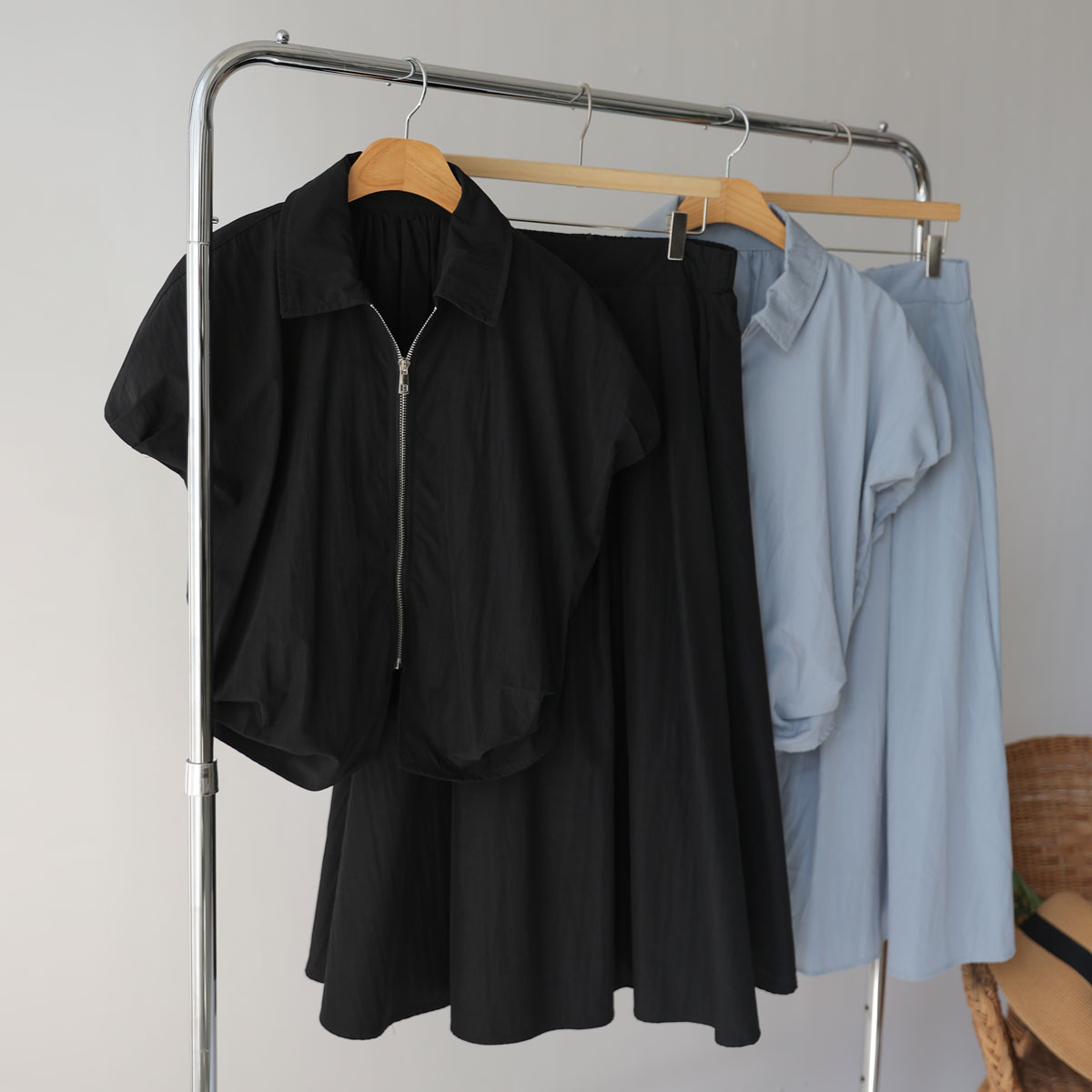 <b>[Limited Quantity SALE]</b> [EMBLUM] Zip-Up Cap Sleeve Set