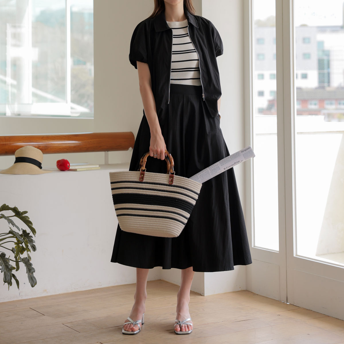 <b>[Limited Quantity SALE]</b> [EMBLUM] Zip-Up Cap Sleeve Set