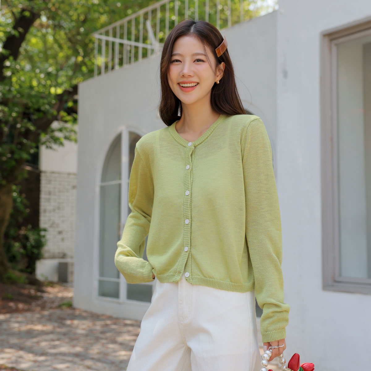 Ribbon Point Summer Cardigan