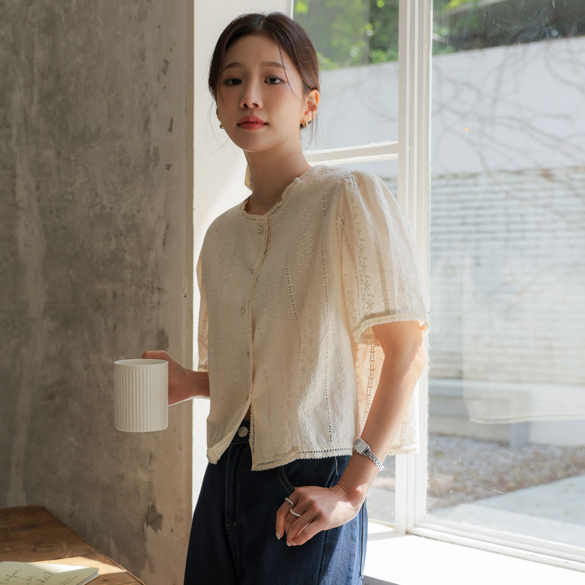 Floral embroidered blouse