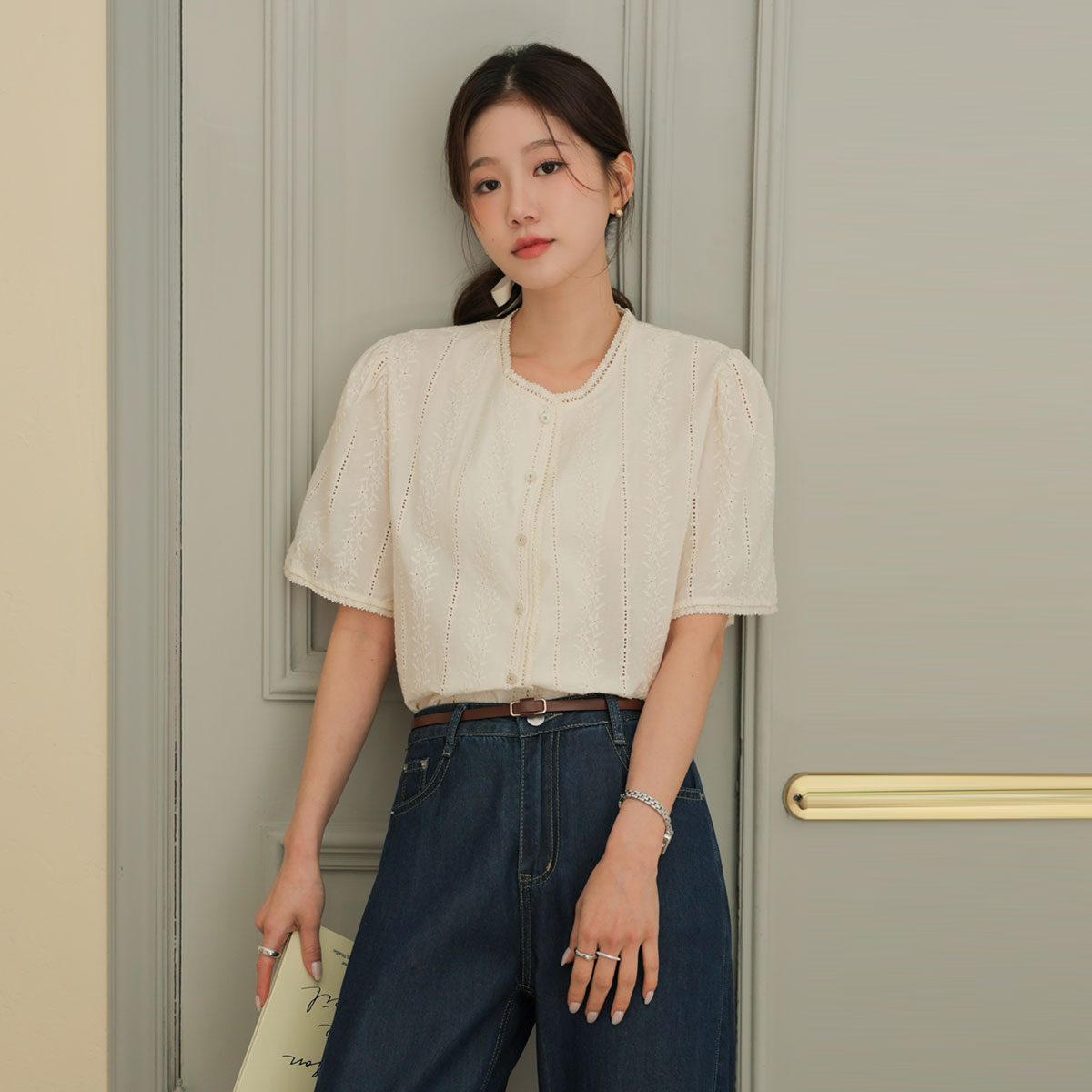 Floral embroidered blouse