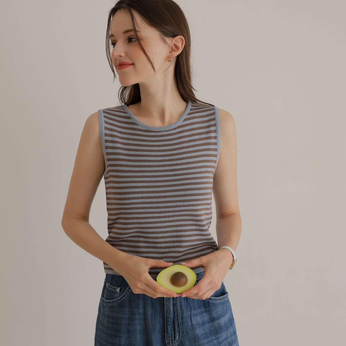 July Minsleeve Single-breasted Knit