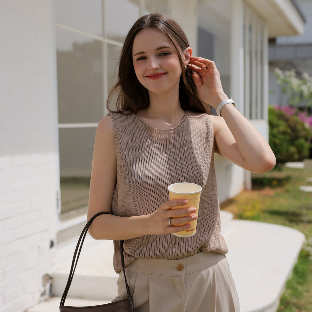 [Emblem] Cooling sleeveless linen knit