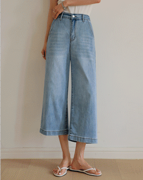 Correction fit 7-part wide denim pants