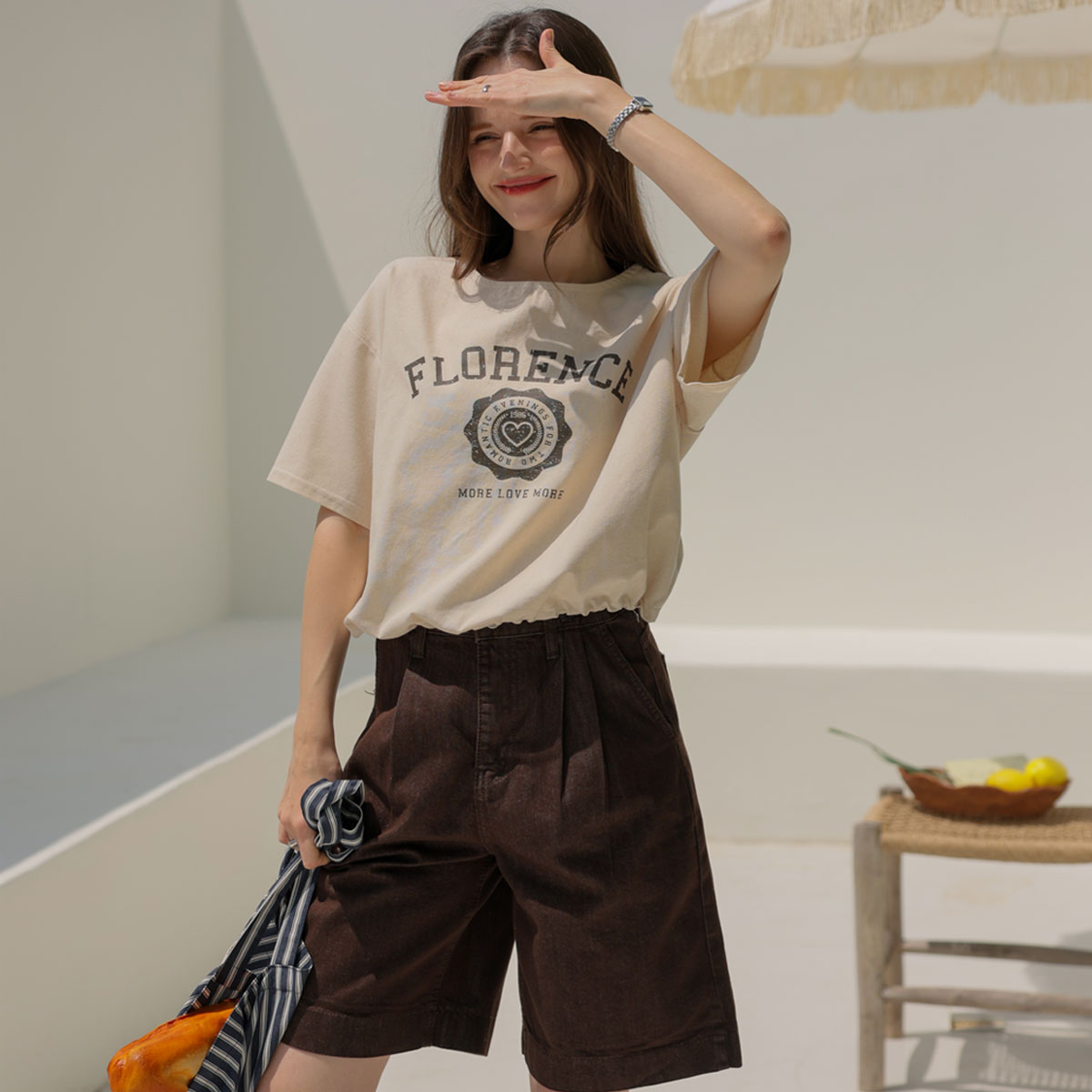 [Emblem] Floren Linen Short Sleeve T-shirt