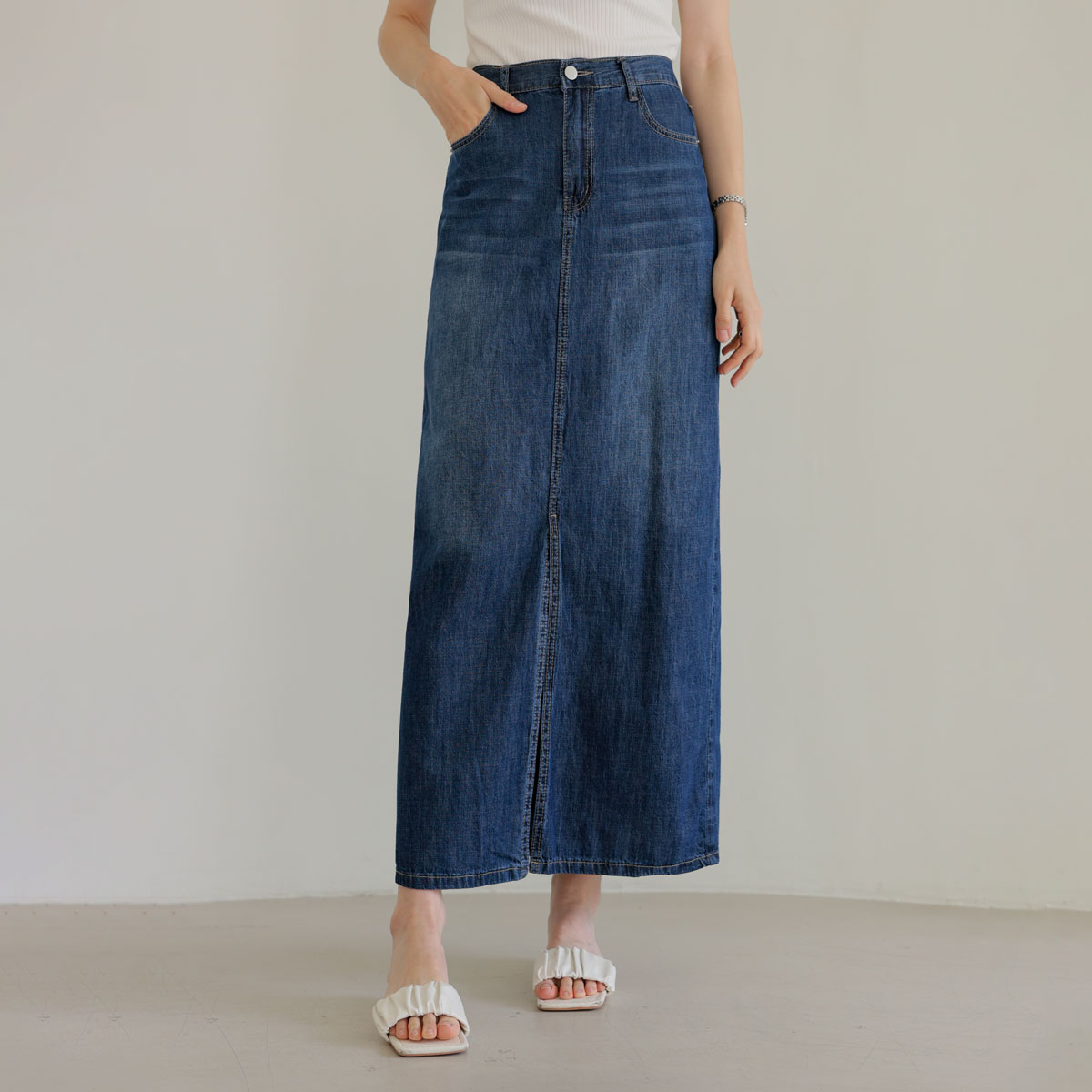 [Emblem] Cooling Ice Summer Denim Long Skirt