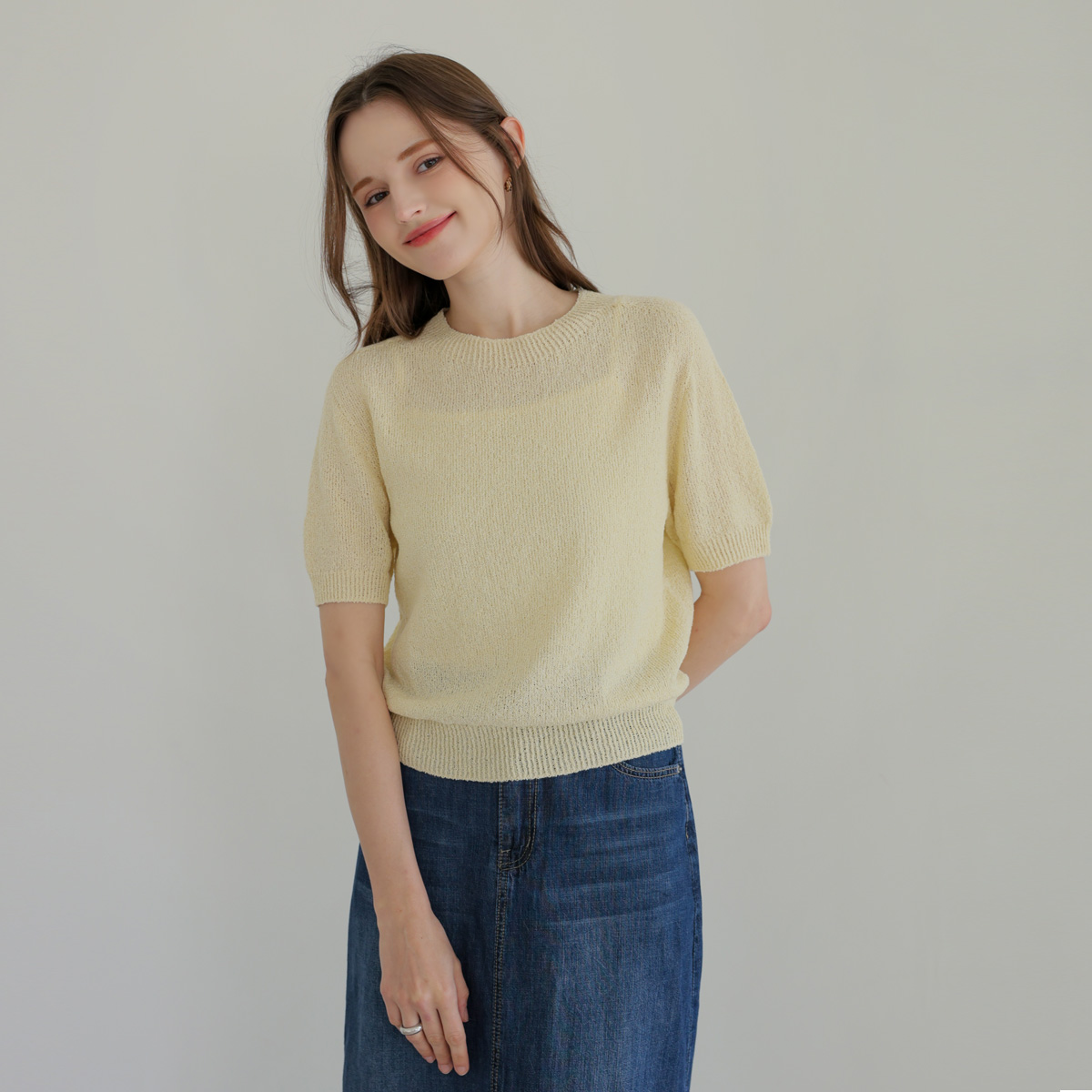 [Emblem] Lemon Cooling Summer Short Sleeve Knit