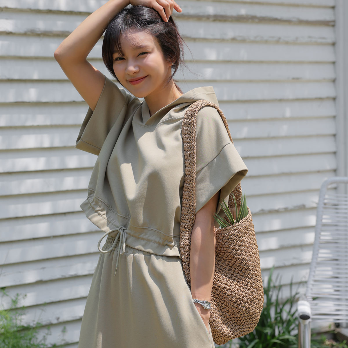 <b>[Limited quantity SALE]</b> String hood flare top and bottom set