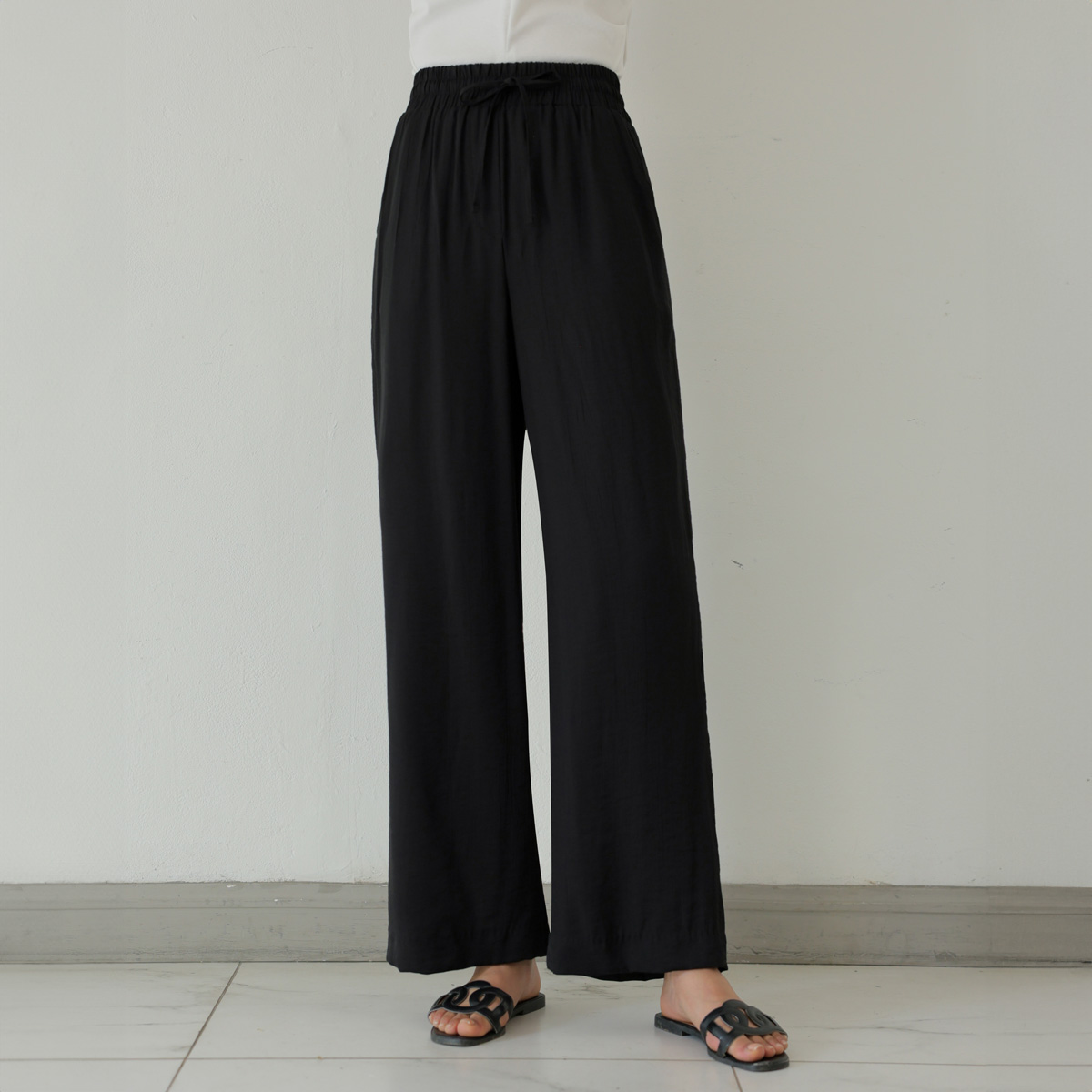 Salang multi-purpose coordination banding wide pants