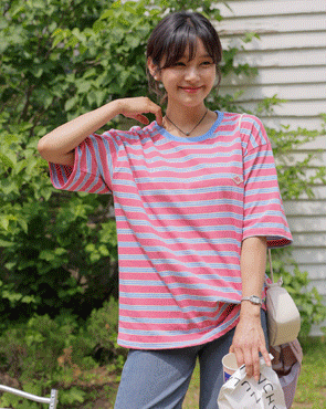 Cotton Candy Color Stripe tee