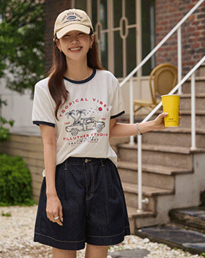 Vibe Printing Color Block Short Sleeve T-shirt