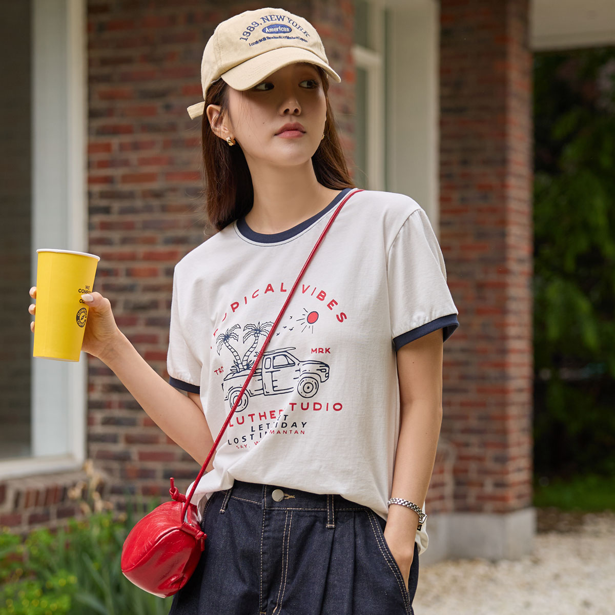 Vibe Printing Color Block Short Sleeve T-shirt