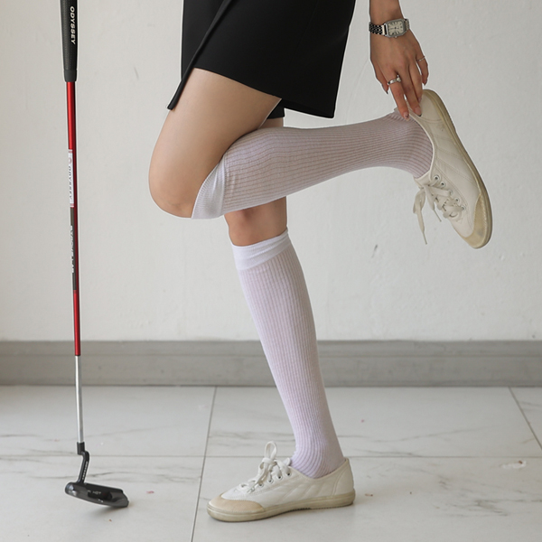 Spring/Summer Slim See-Through Knee Socks/2-Piece Set
