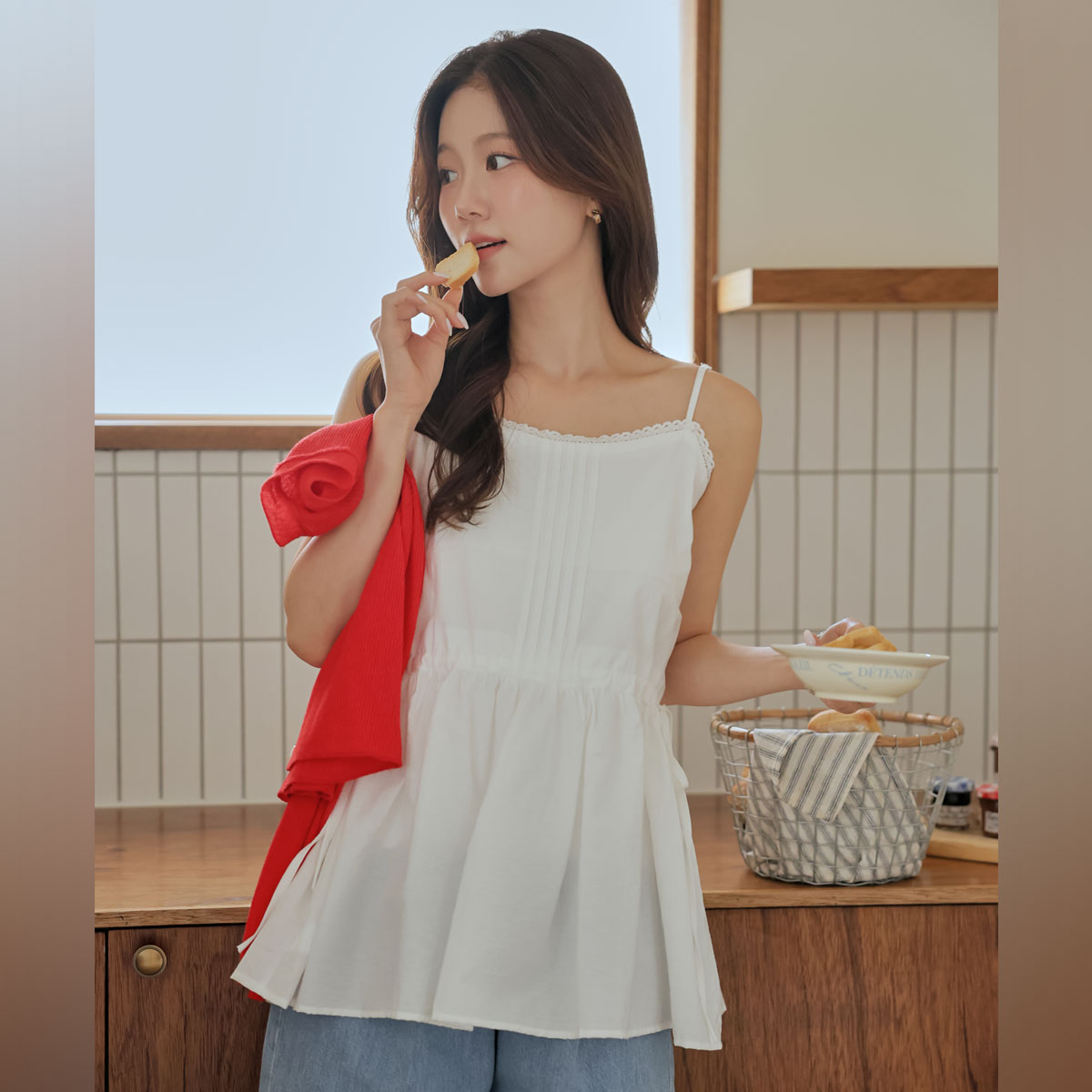 Pure lace bustier blouse