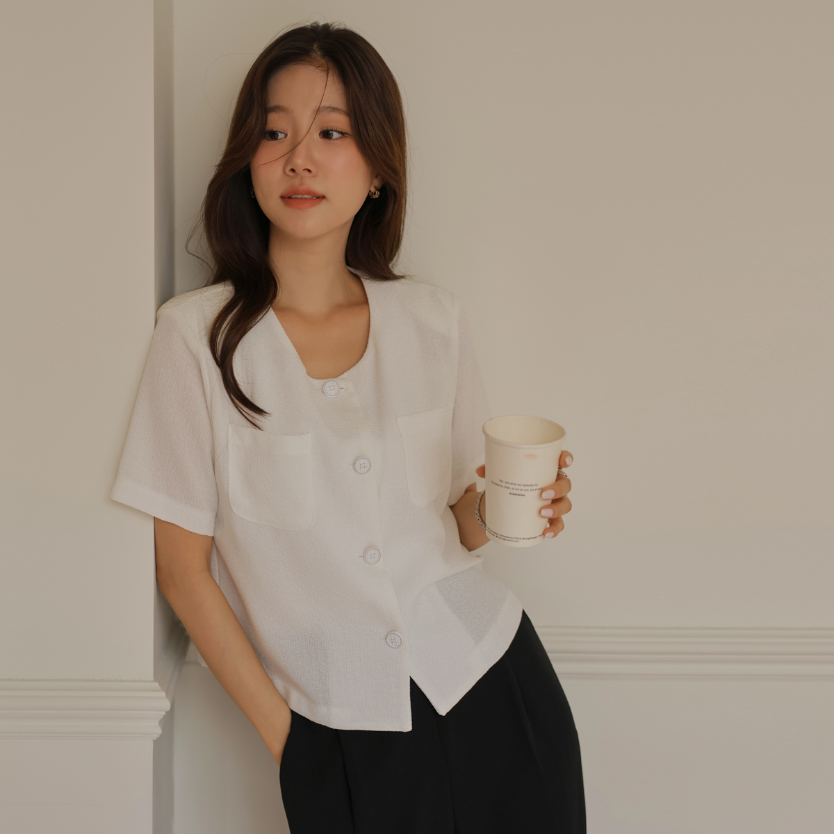 Formal Button No Collar Summer Jacket