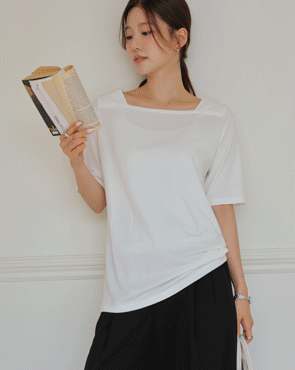 Modal Square Neck Short Sleeves T-shirt (2 sizes)