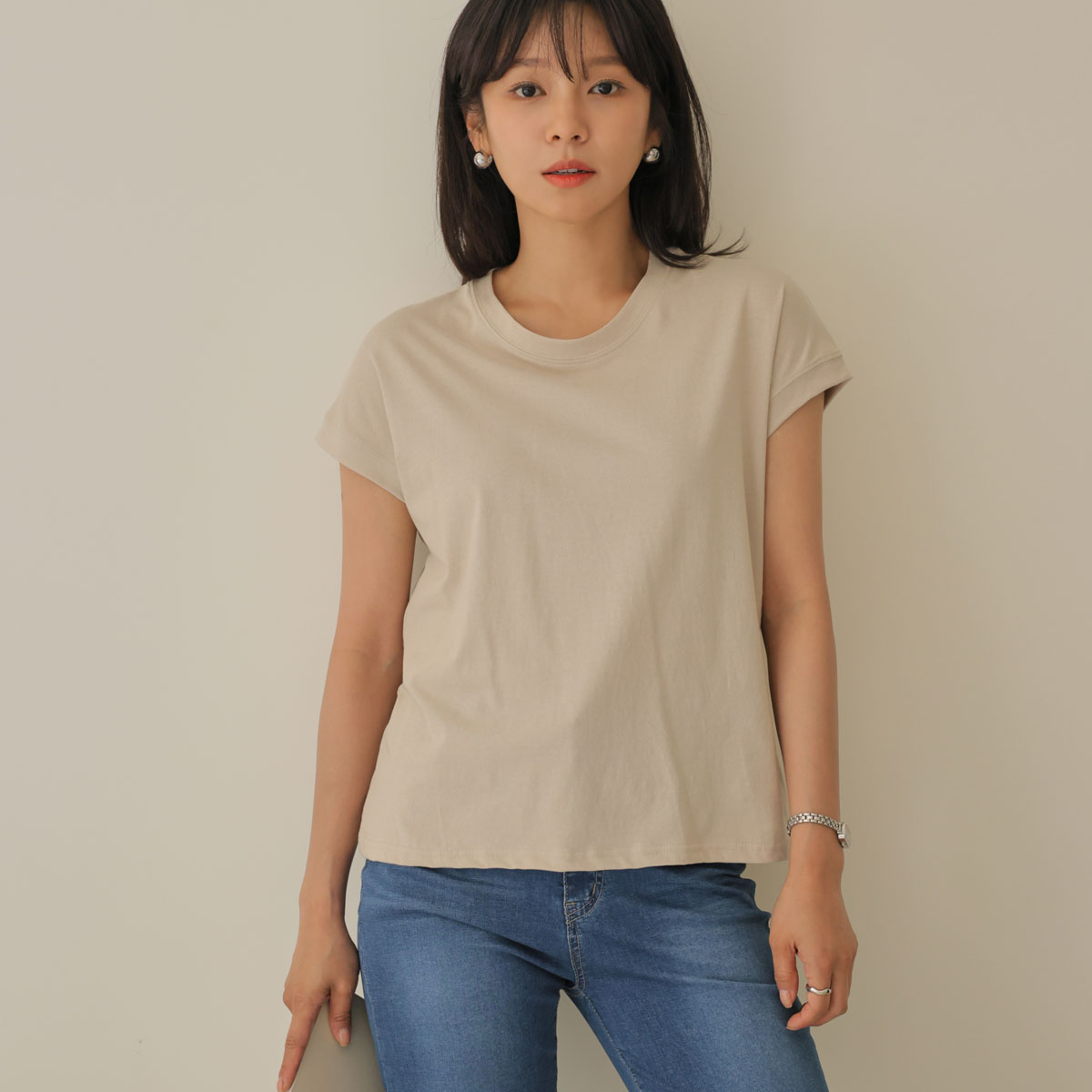 <font color="bb4b57"><b>[1+1]</b></font> Waybio Cap Sleeve Short T-shirts