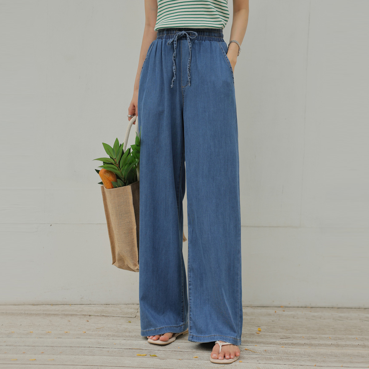 Lyocell Cooling All-Wear Banding Denim Pants (S-2XL)