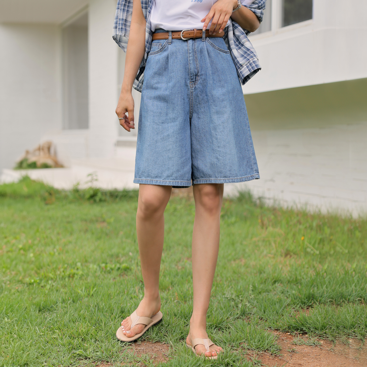 Soft Cooling Hemp Denim Pin Tuck Pants