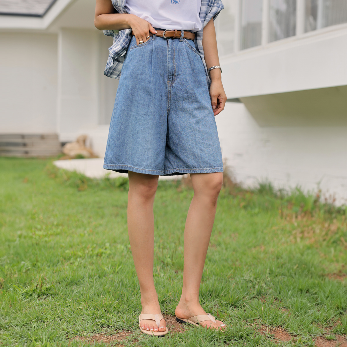 Soft Cooling Hemp Denim Pin Tuck Pants