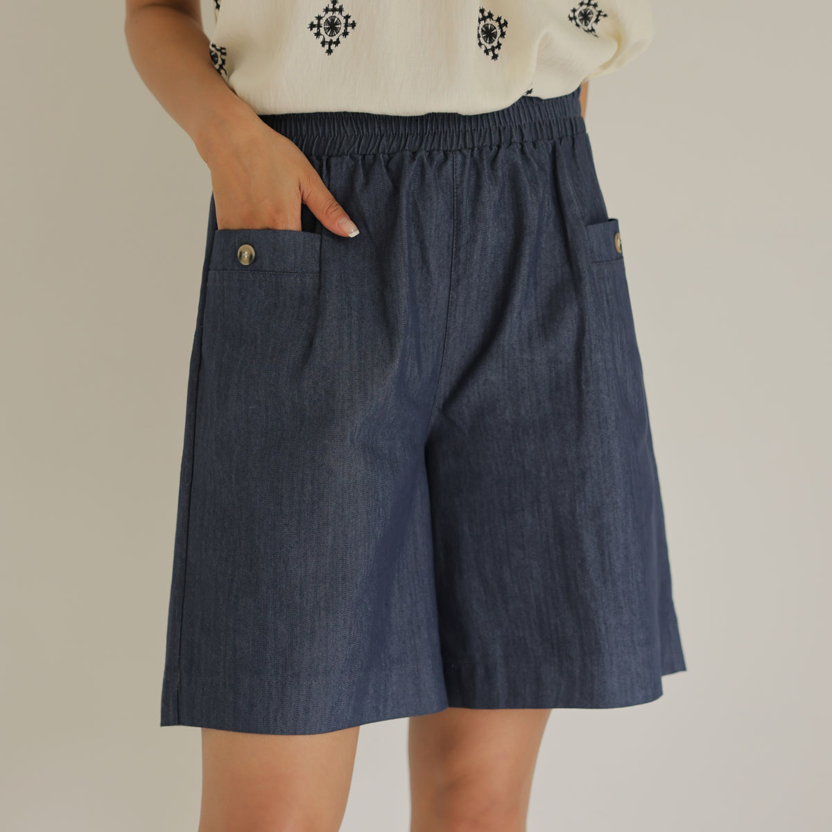 Button Pocket Banding 5-part Pants